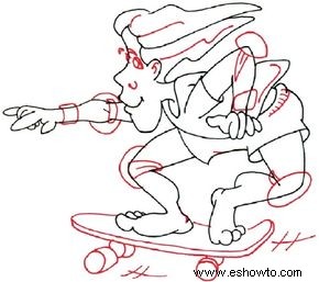 Cómo dibujar un skater de dibujos animados 