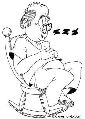 Cómo dibujar una caricatura de un anciano durmiendo la siesta en 5 pasos 
