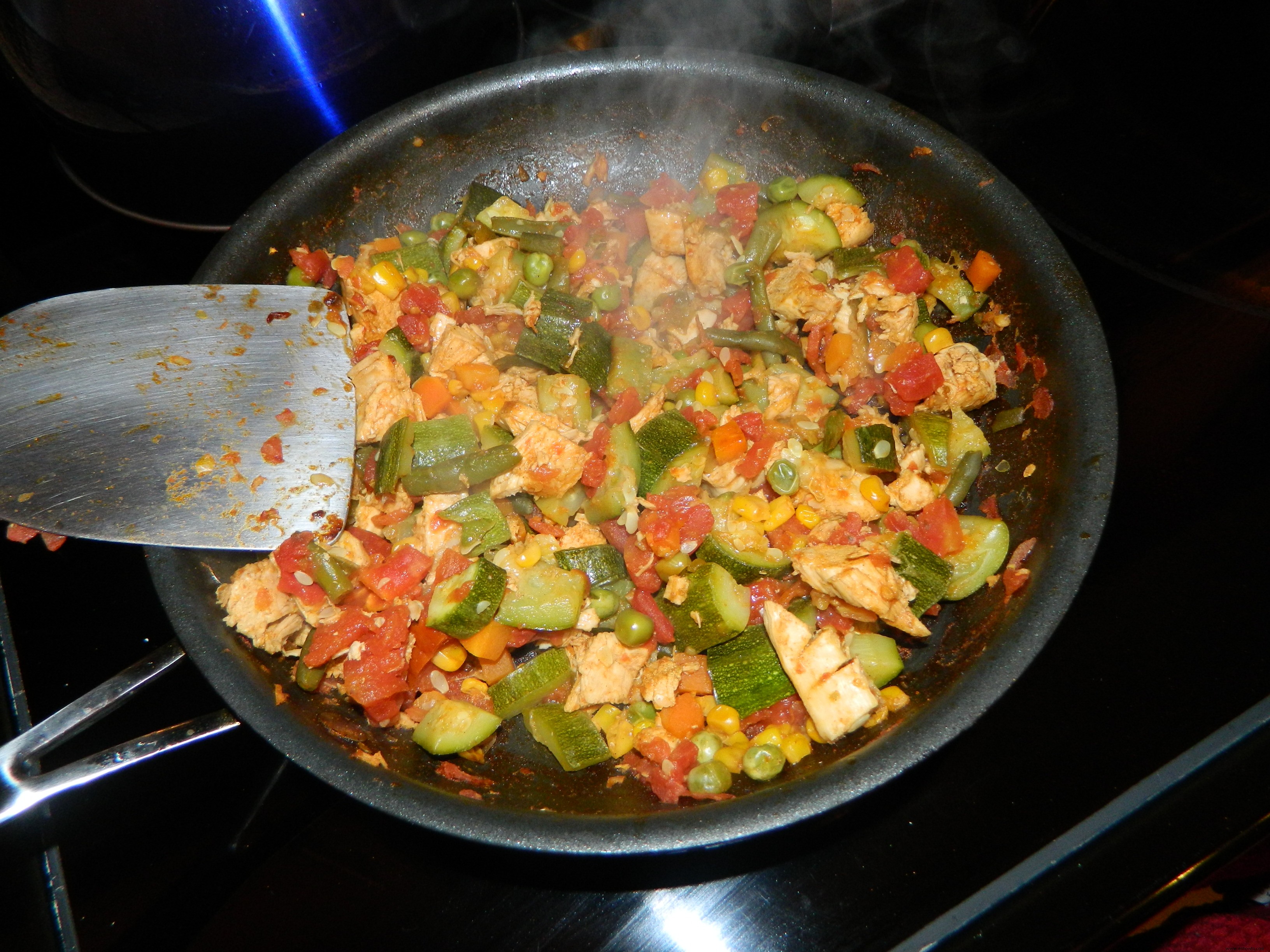 Burritos de pollo y verduras al horno 
