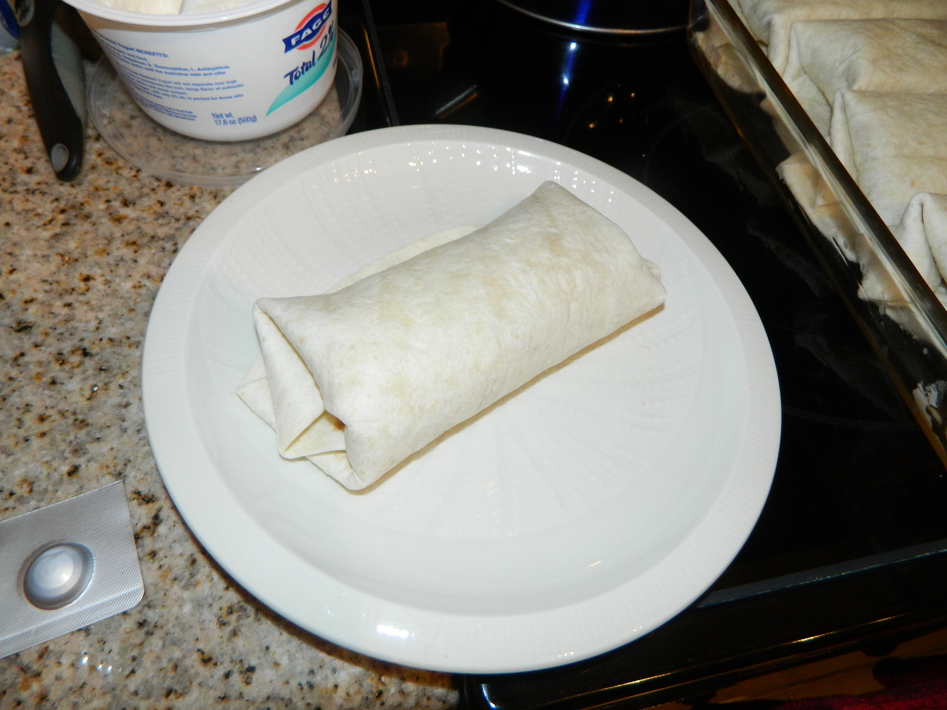 Burritos de pollo y verduras al horno 