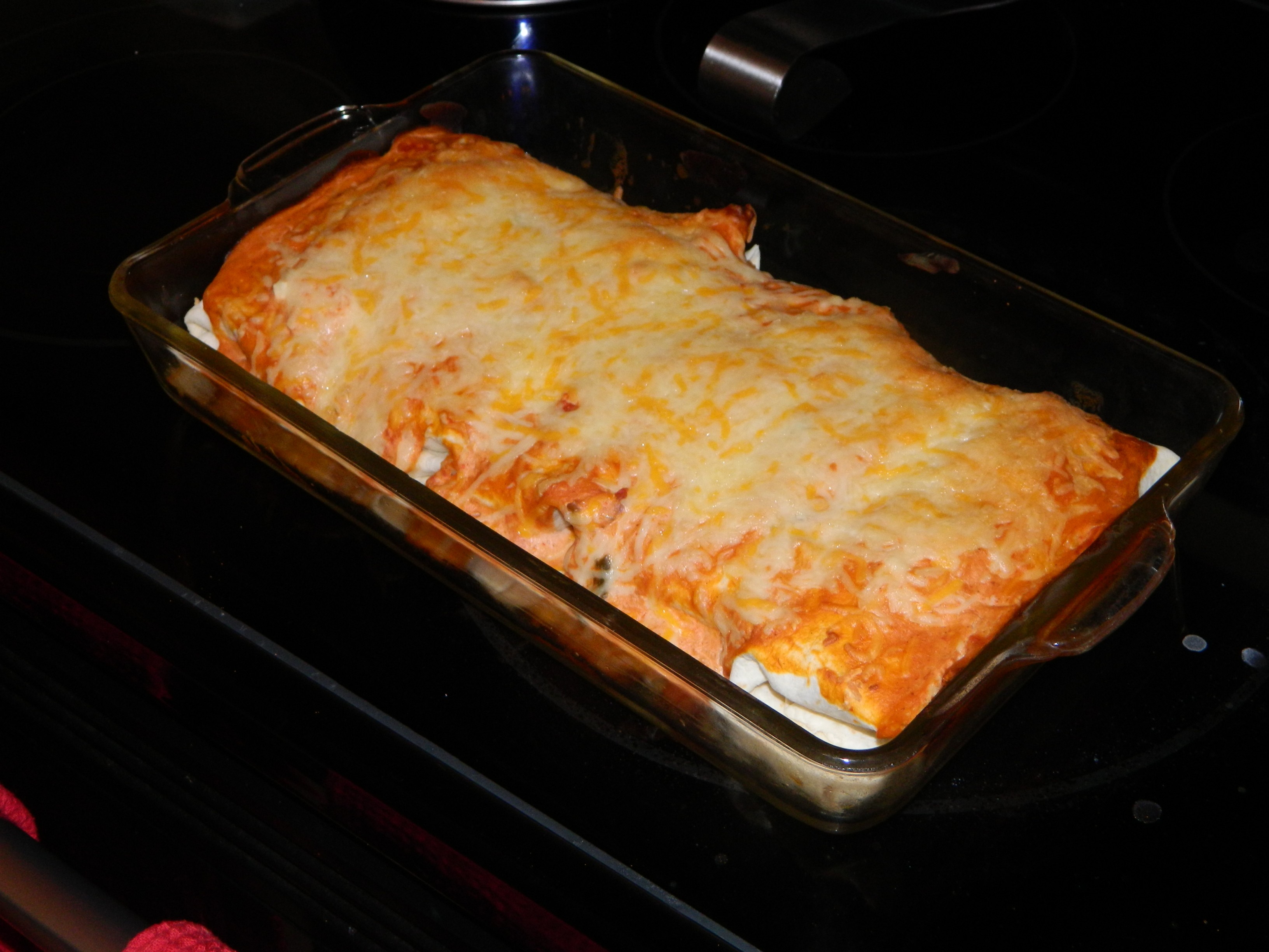 Burritos de pollo y verduras al horno 