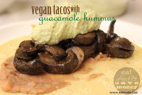 Tacos Veganos con Guacamole Hummus 