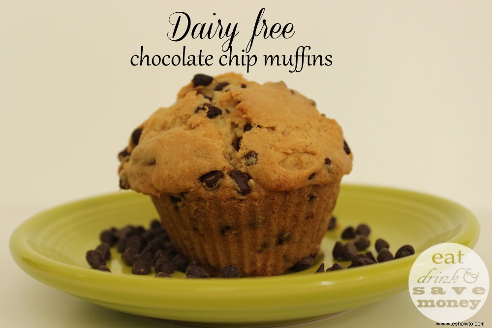 Muffins de chispas de chocolate sin lácteos 