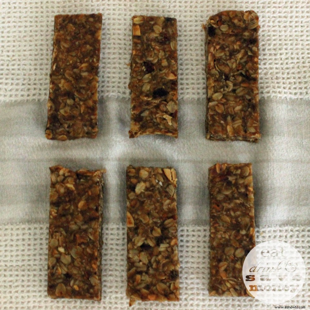 Barras de granola mixtas de frutos secos y dátiles 