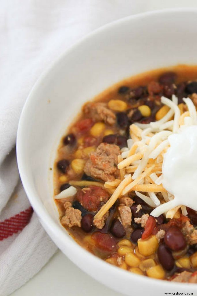 Receta de sopa de taco de olla de barro 