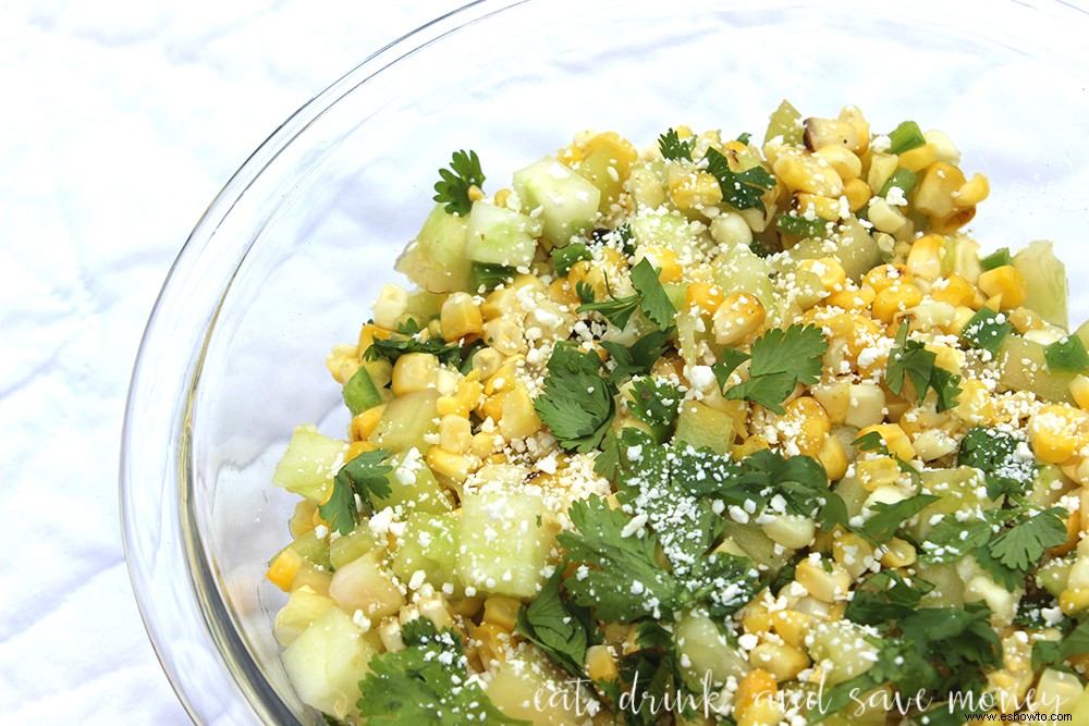 Ensalada de tomate verde y maíz 