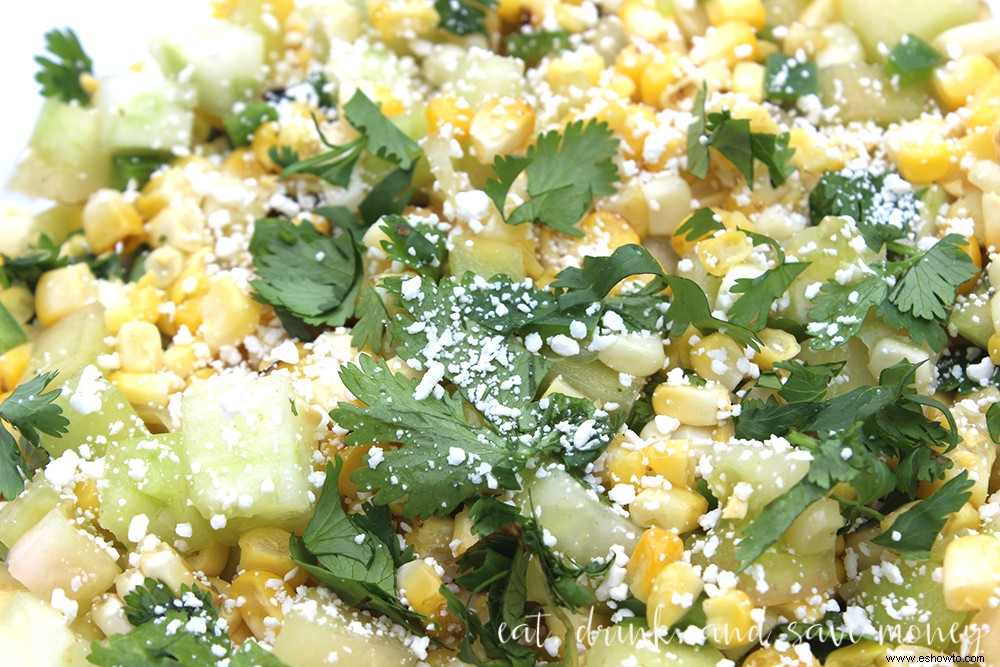 Ensalada de tomate verde y maíz 