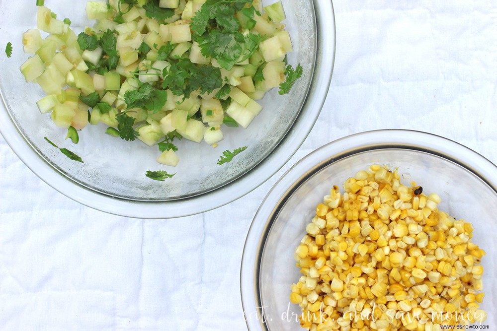 Ensalada de tomate verde y maíz 