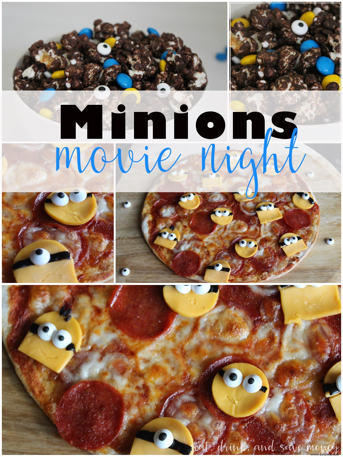 Noche de cine familiar con Minions, pizza y palomitas de maíz. 