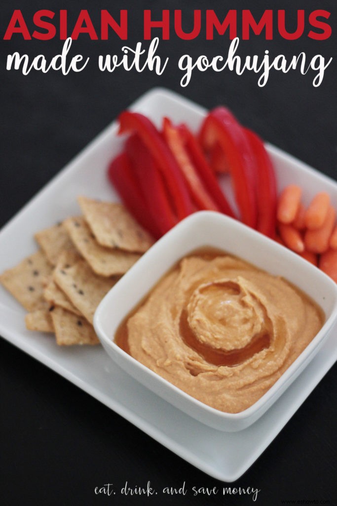 Hummus asiático hecho con gochujang 