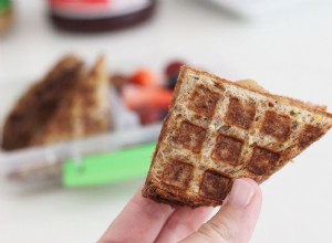 Un nuevo giro en PB&J:Sándwiches waffles de mantequilla de maní y mermelada 