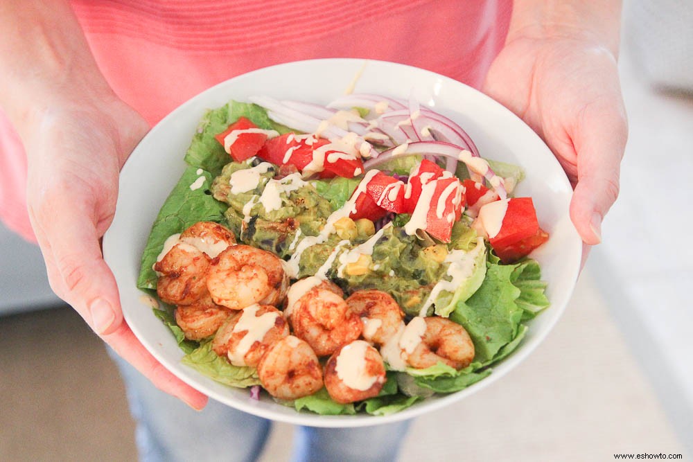 Receta De Ensalada De Taco De Camarones Picantes 