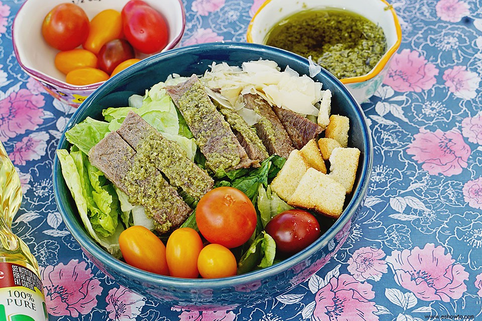 Ensalada Sencilla De Bistec Con Salsa Chimichurri 