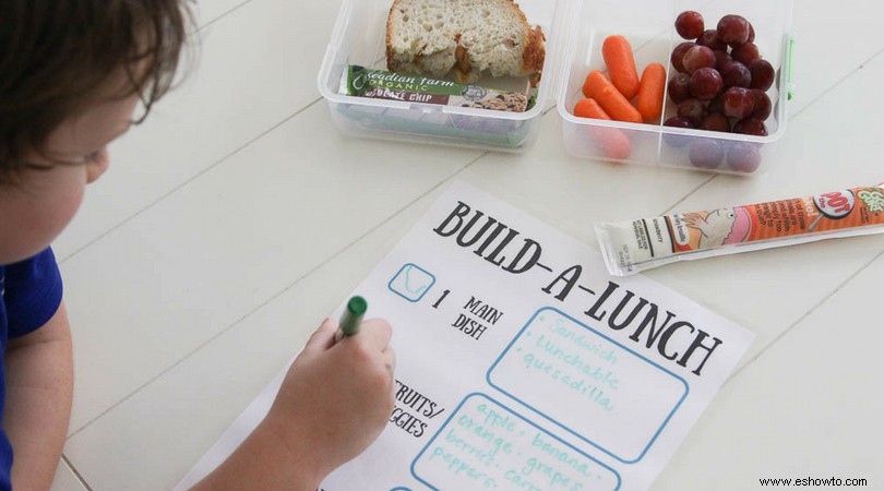22 ideas fáciles para el almuerzo de jardín de infantes + Build-a-Lunch imprimible 