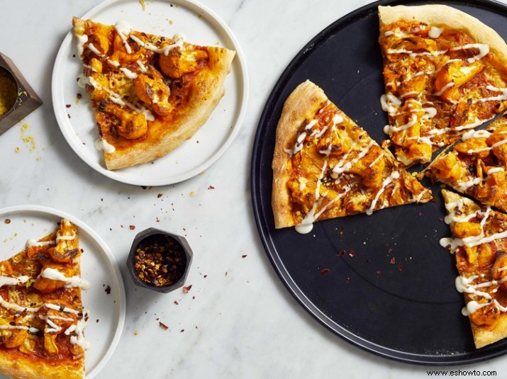 Merienda saludable para el día del juego:Pizza de coliflor Buffalo 