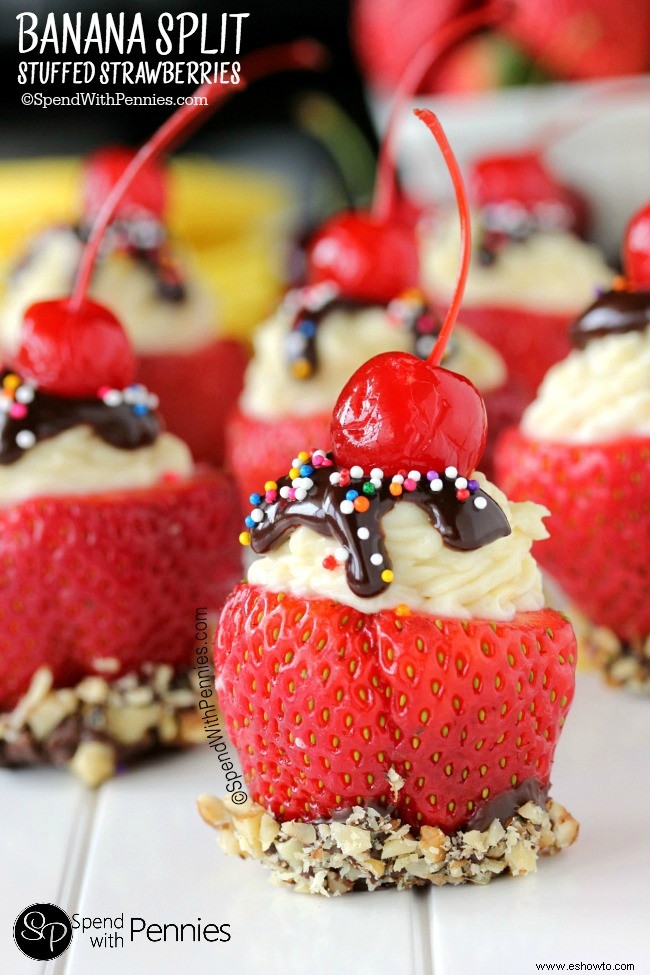 11 fresas rellenas que hacen el mini postre perfecto 