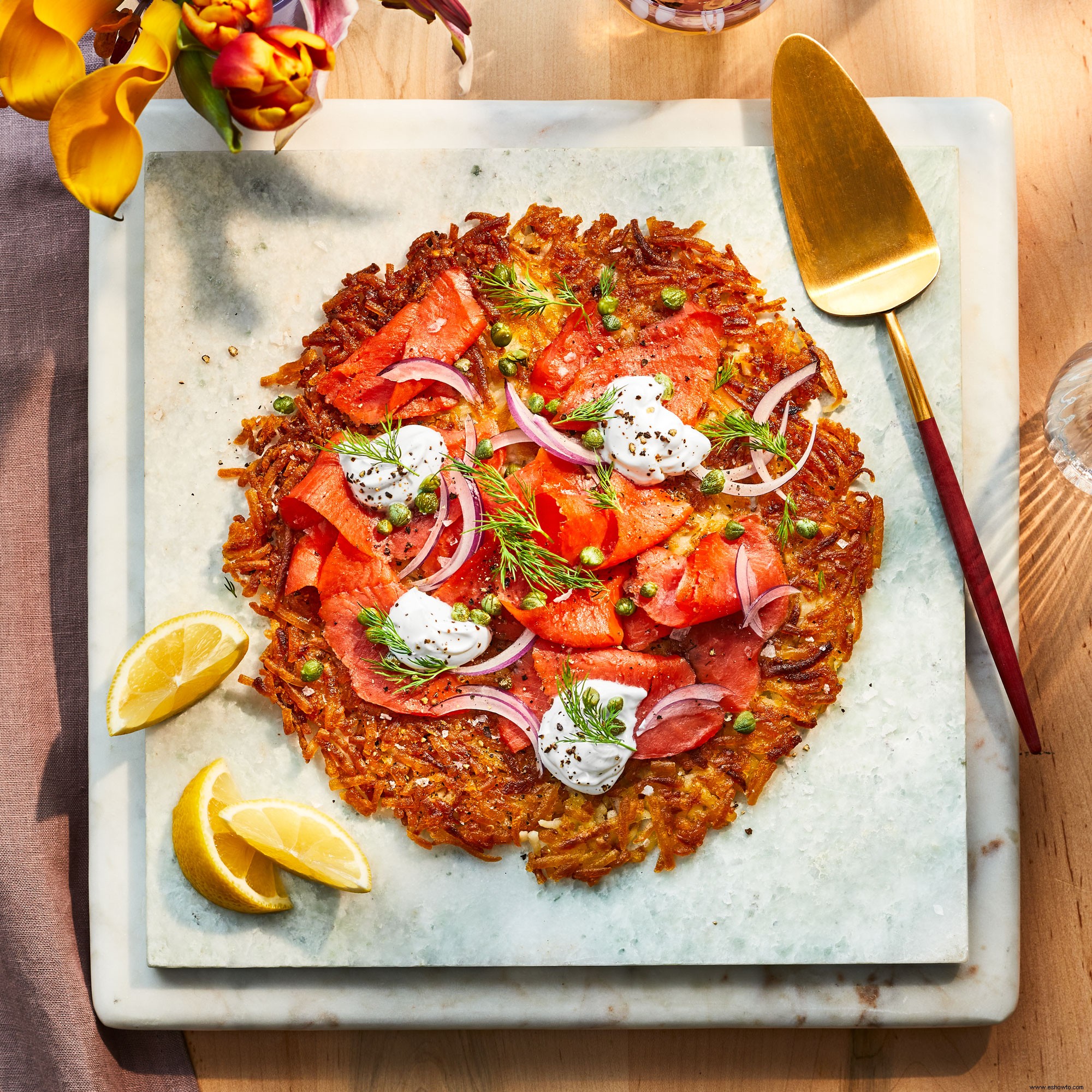 Hash Browns A La Sartén Con Salmón Ahumado 