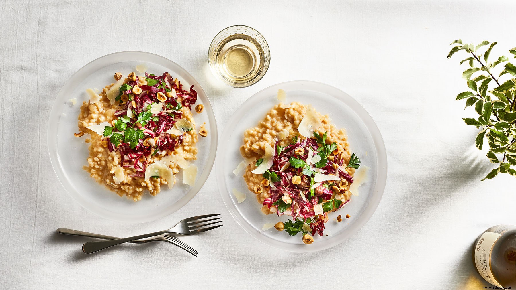 Risotto de cebada y ensalada morada 