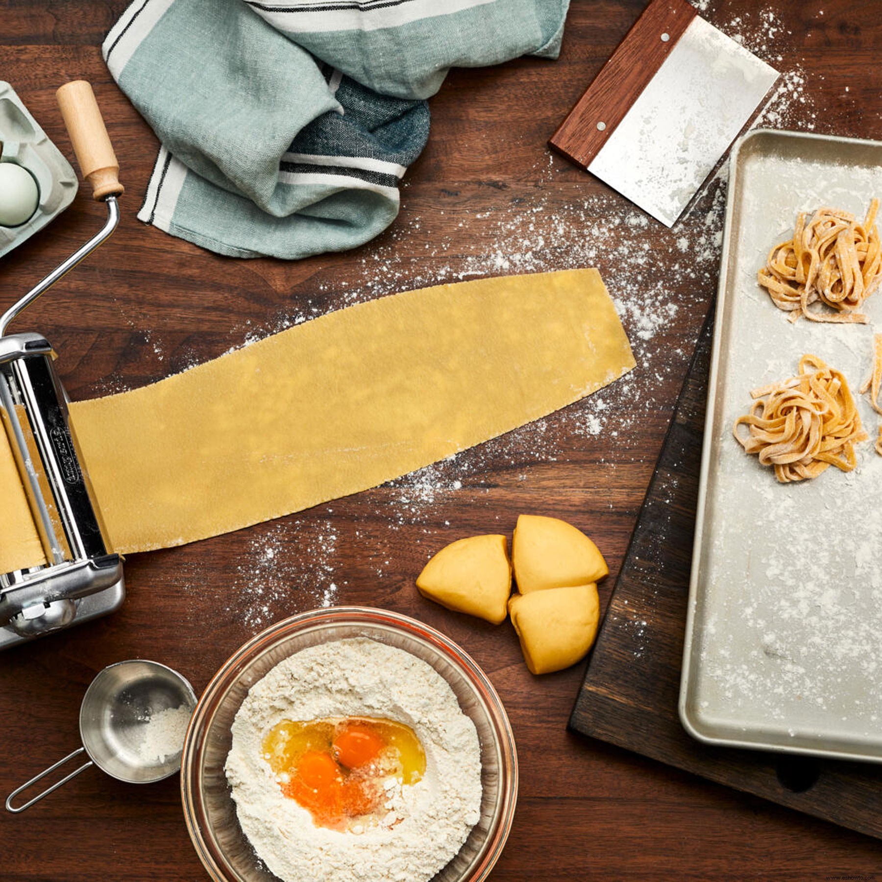 Receta básica de masa de pasta casera 