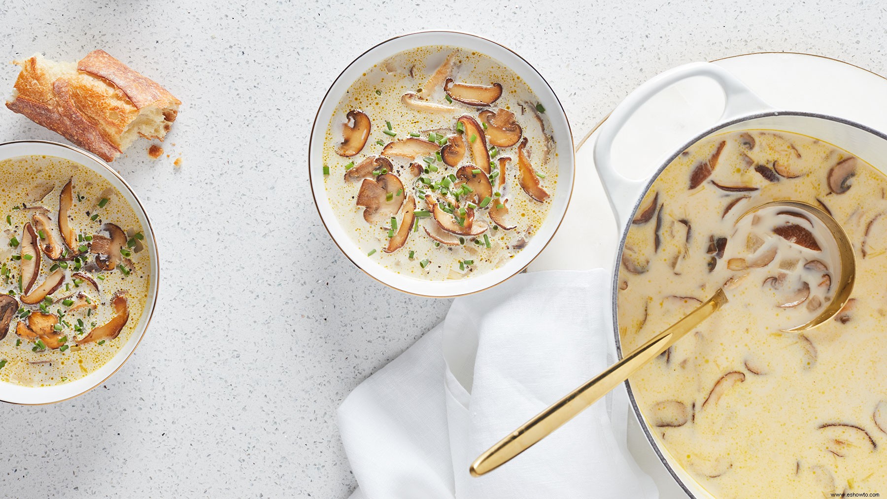 Sopa Cremosa De Champiñones Con Cebollino 