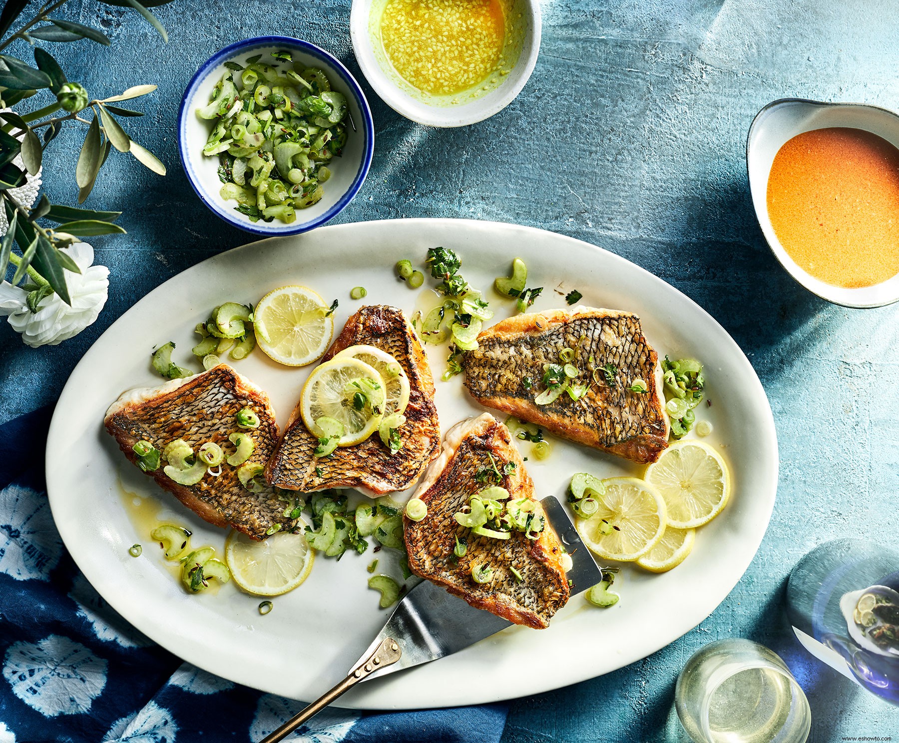 Receta de filetes de pescado con piel crujiente 