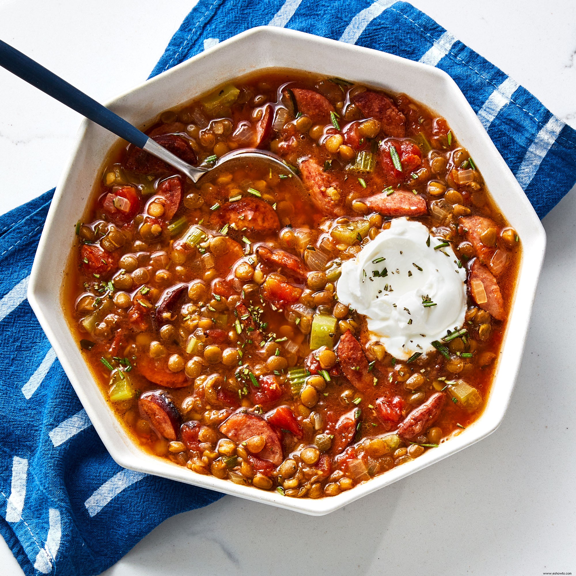 Sopa De Lentejas Con Salchicha 