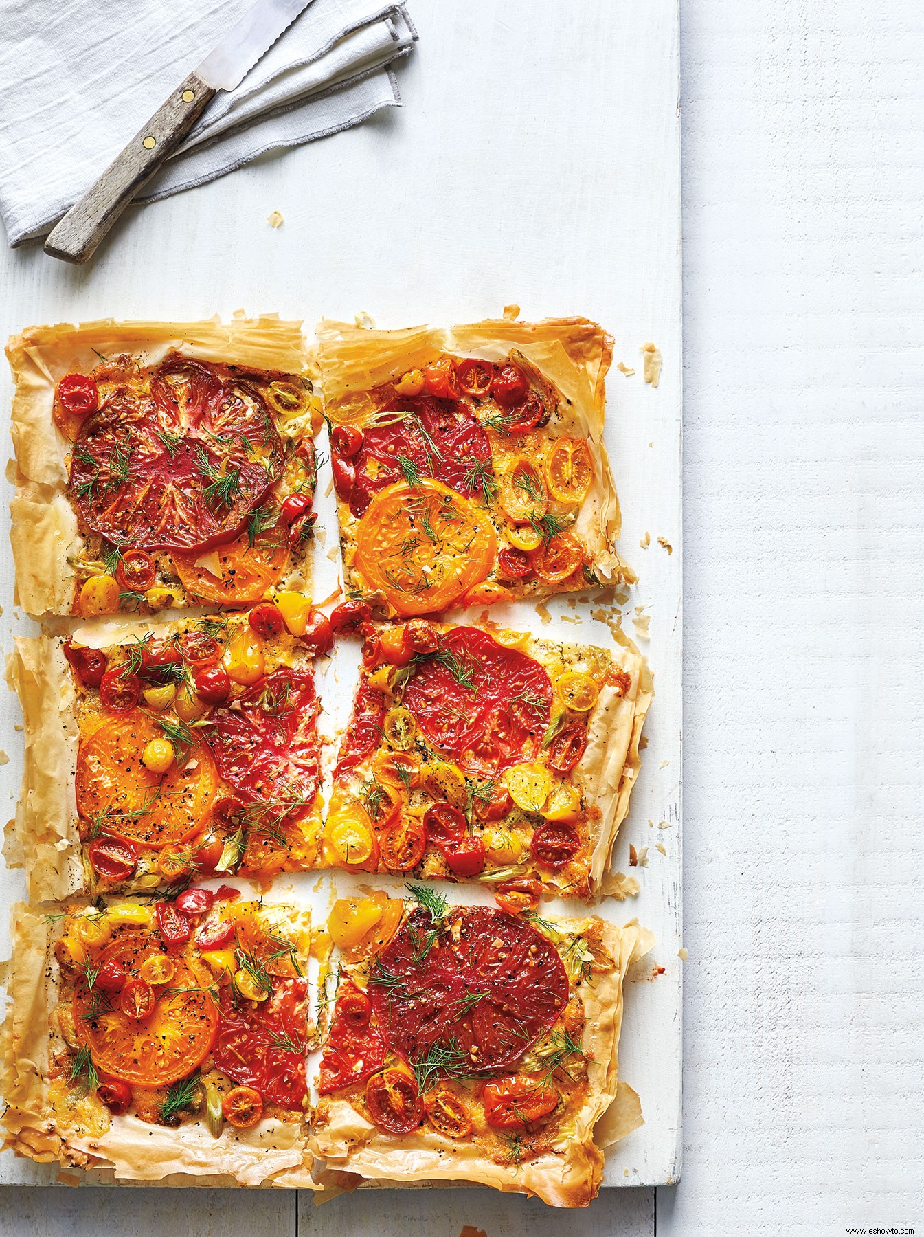 Tarta de tomate reliquia con queso 