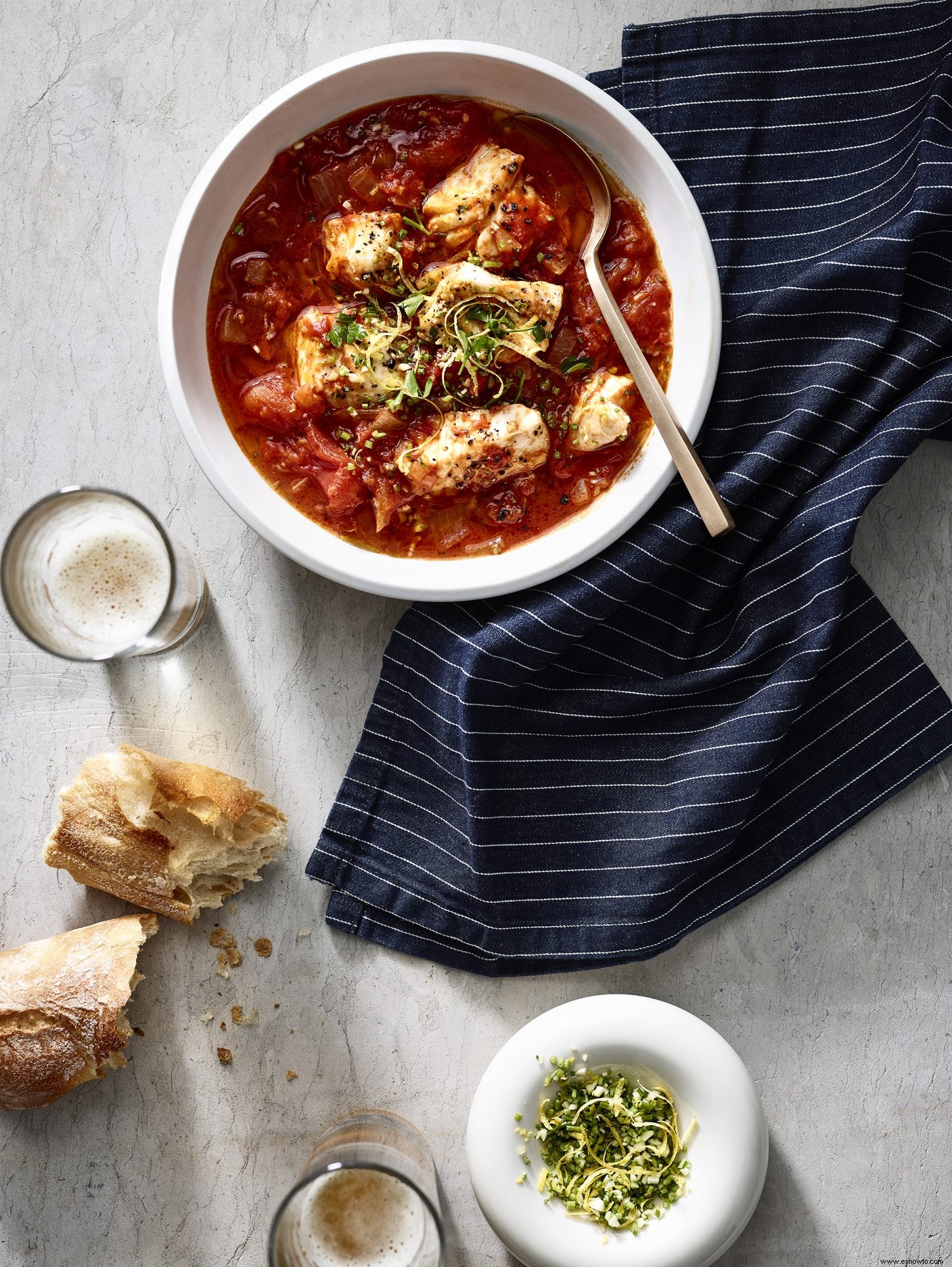 Guiso Especiado De Bacalao Y Tomate Con Gremolata 