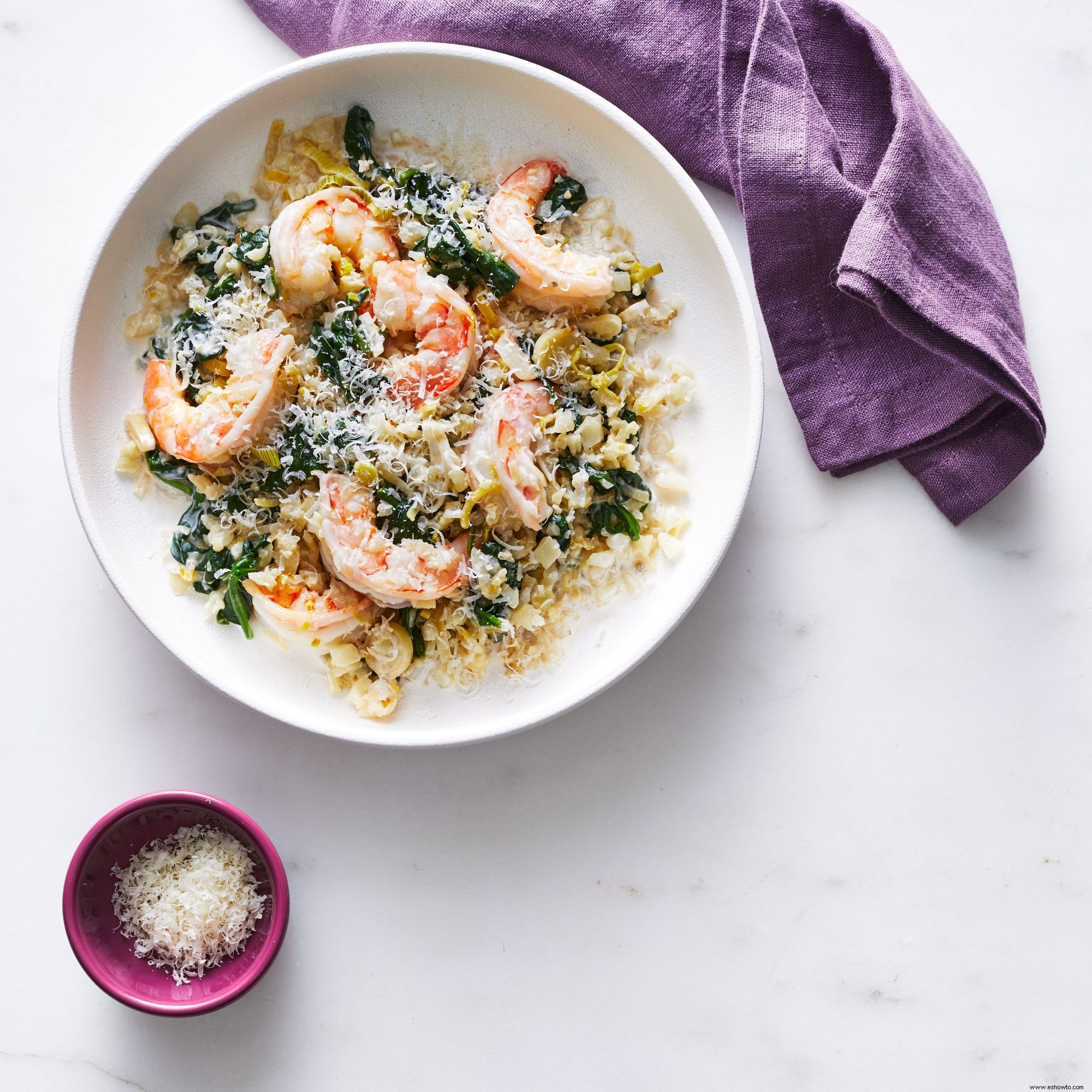 Arroz Cremoso De Coliflor Con Camarones 