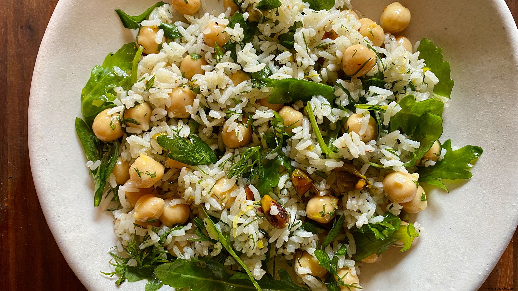 Ensalada De Arroz A Las Hierbas Con Garbanzos Y Pistachos 