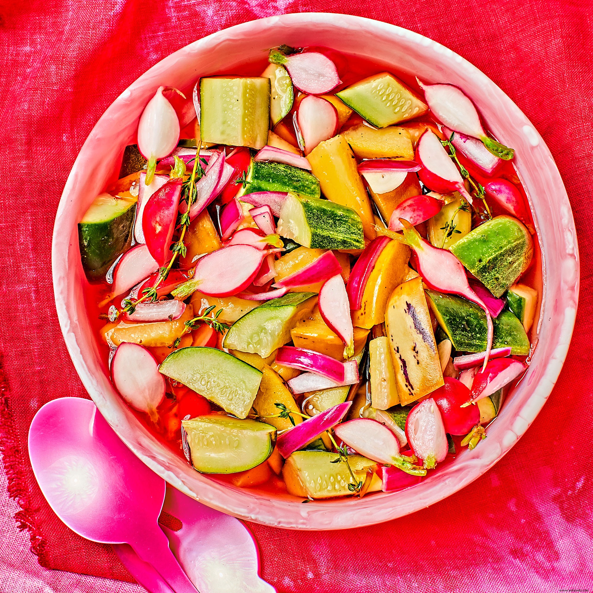 Ensalada de limón y pepino Kirby en escabeche rápido 