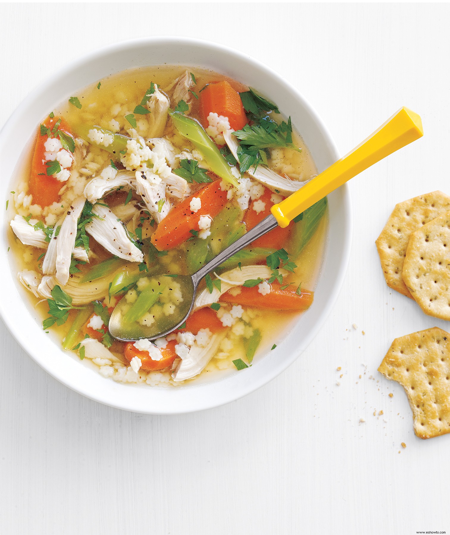 Sopa De Pollo Y Pasta En Olla De Cocción Lenta 