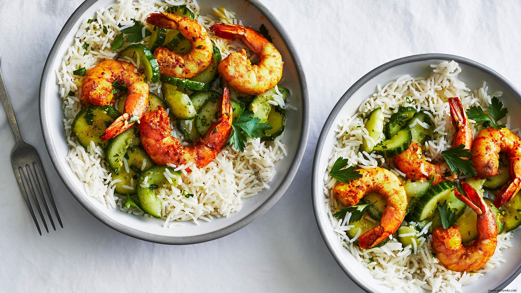 Ensalada De Camarones Con Especias Indias Y Pepino 