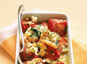 Tomates Asados con Camarones y Queso Feta: Receta Fácil y Deliciosa