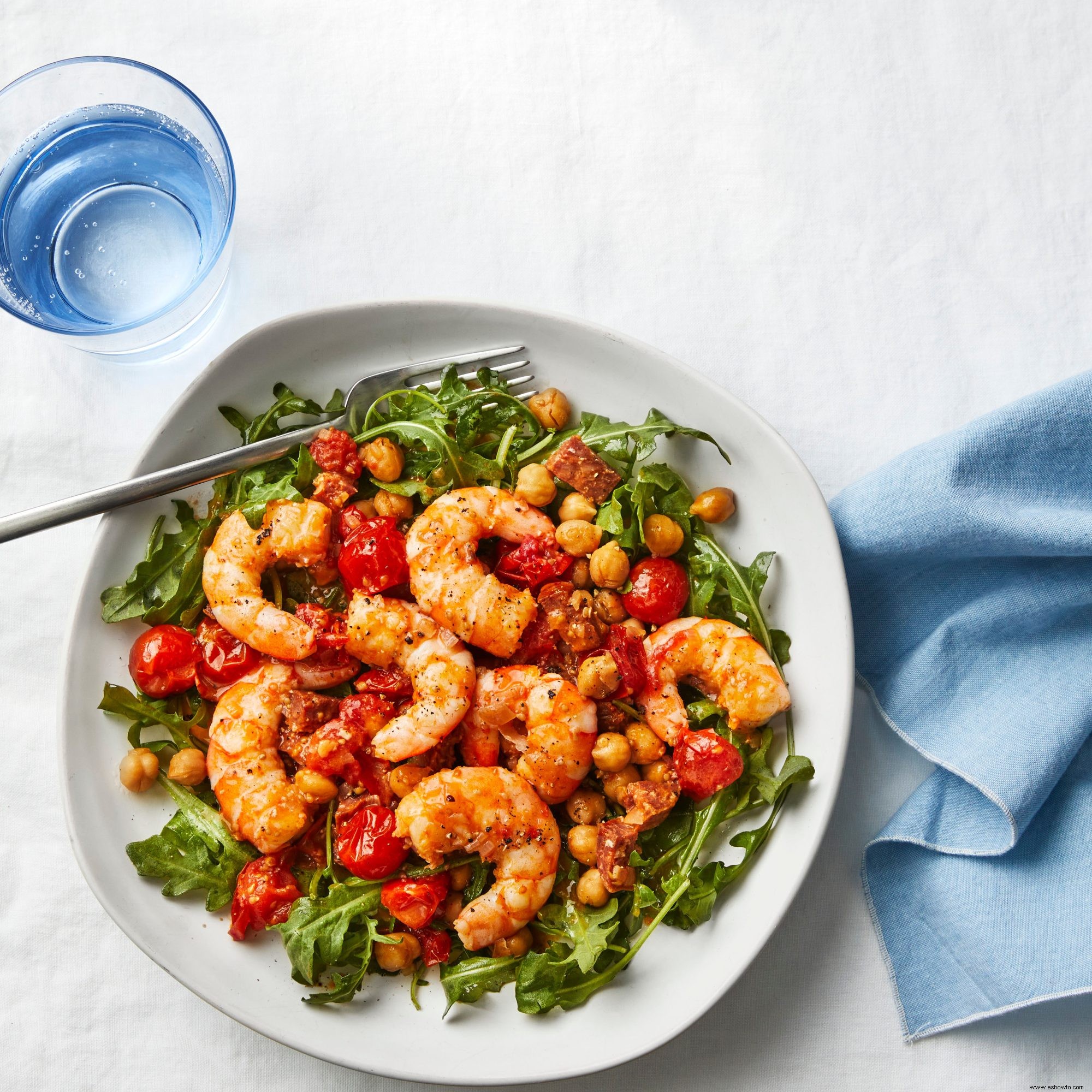 Cena Sartén De Camarones Y Chorizo 