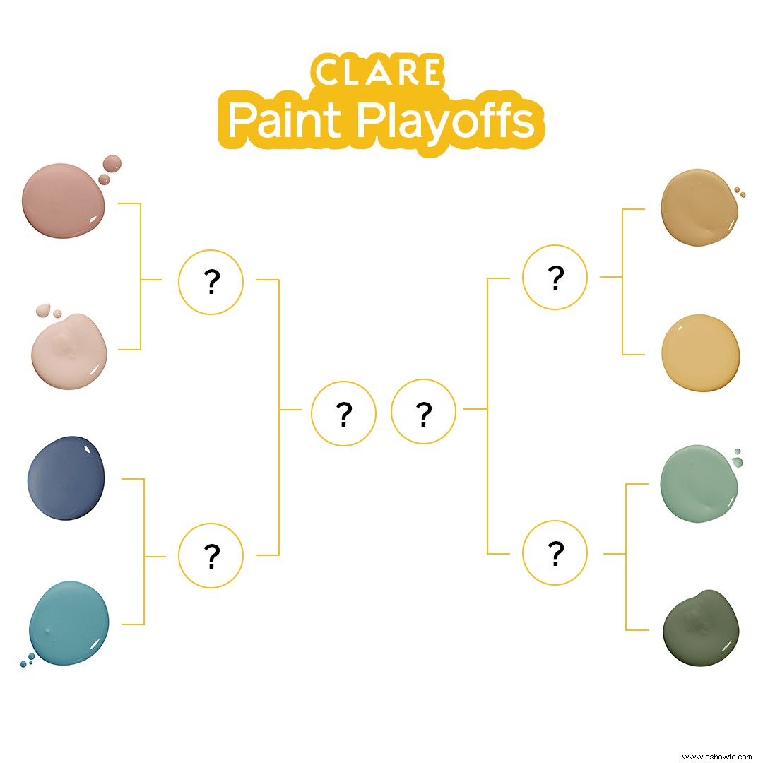 ¿Cuál de estos 8 colores debería agregar Clare a su colección de pinturas? ¡Emitir su voto! 