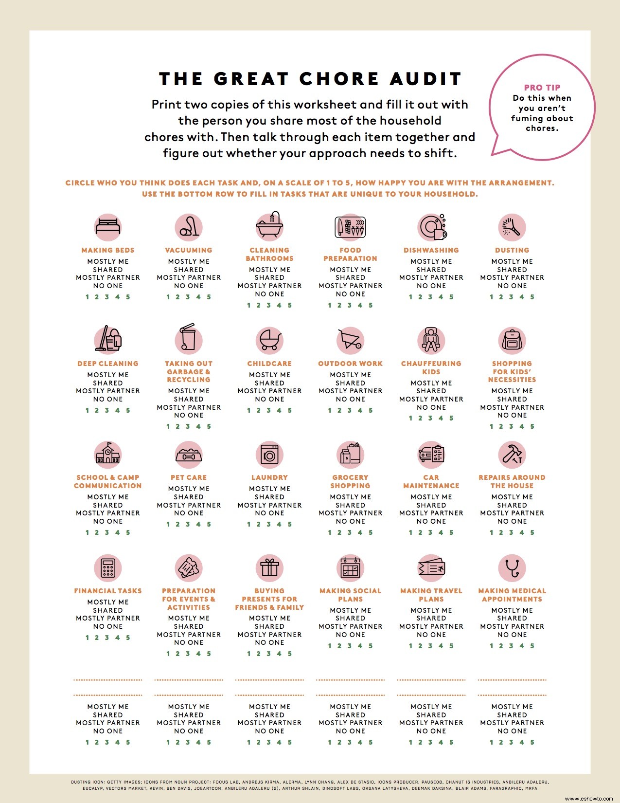 Este gráfico imprimible te ayudará a poner fin a las discusiones sobre las tareas del hogar para siempre 