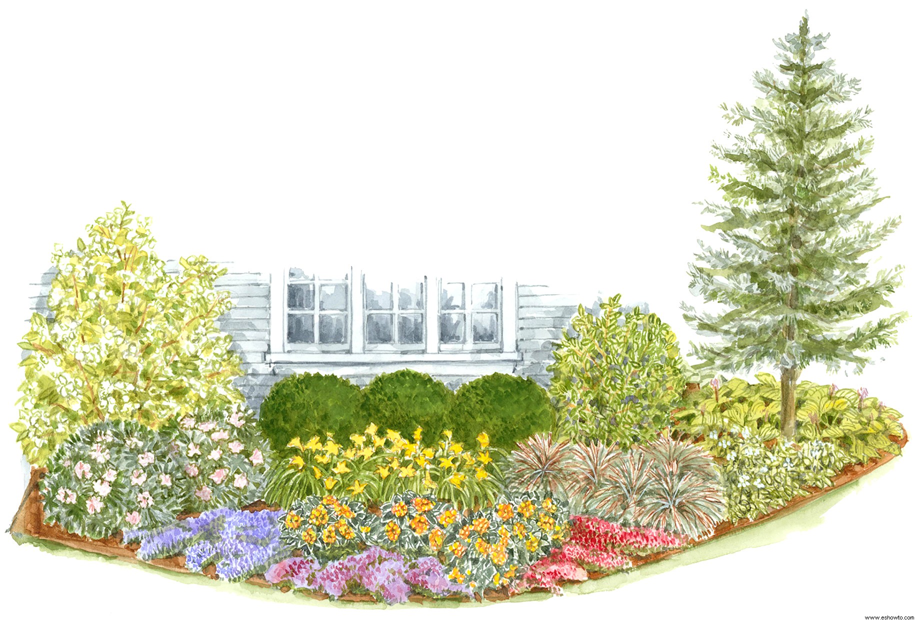 Aumente el atractivo exterior de sus jardines delanteros con este plan de jardín básico 