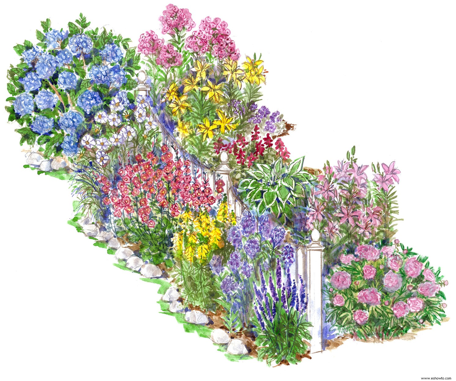 Plante este plan de jardín de estilo inglés para el patio delantero para lograr un atractivo exterior absolutamente impresionante 