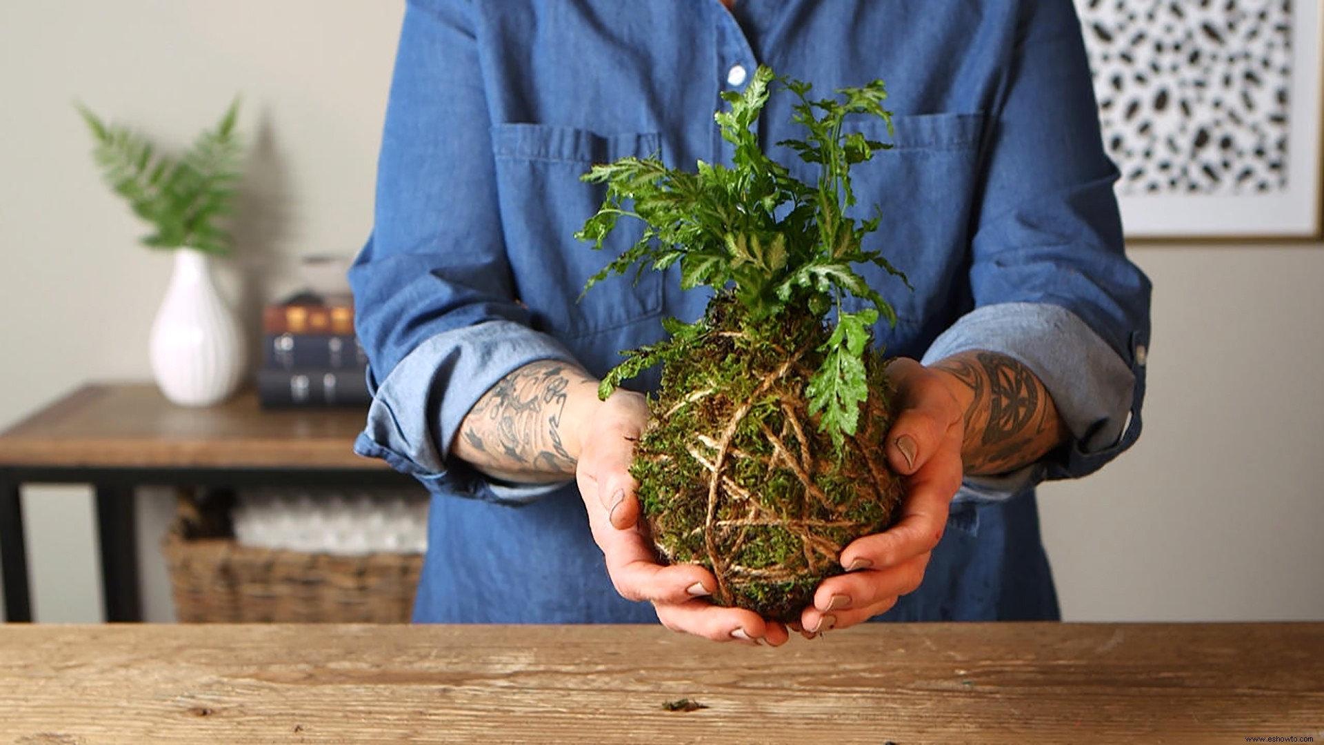 Cómo hacer una bola Kokedama 