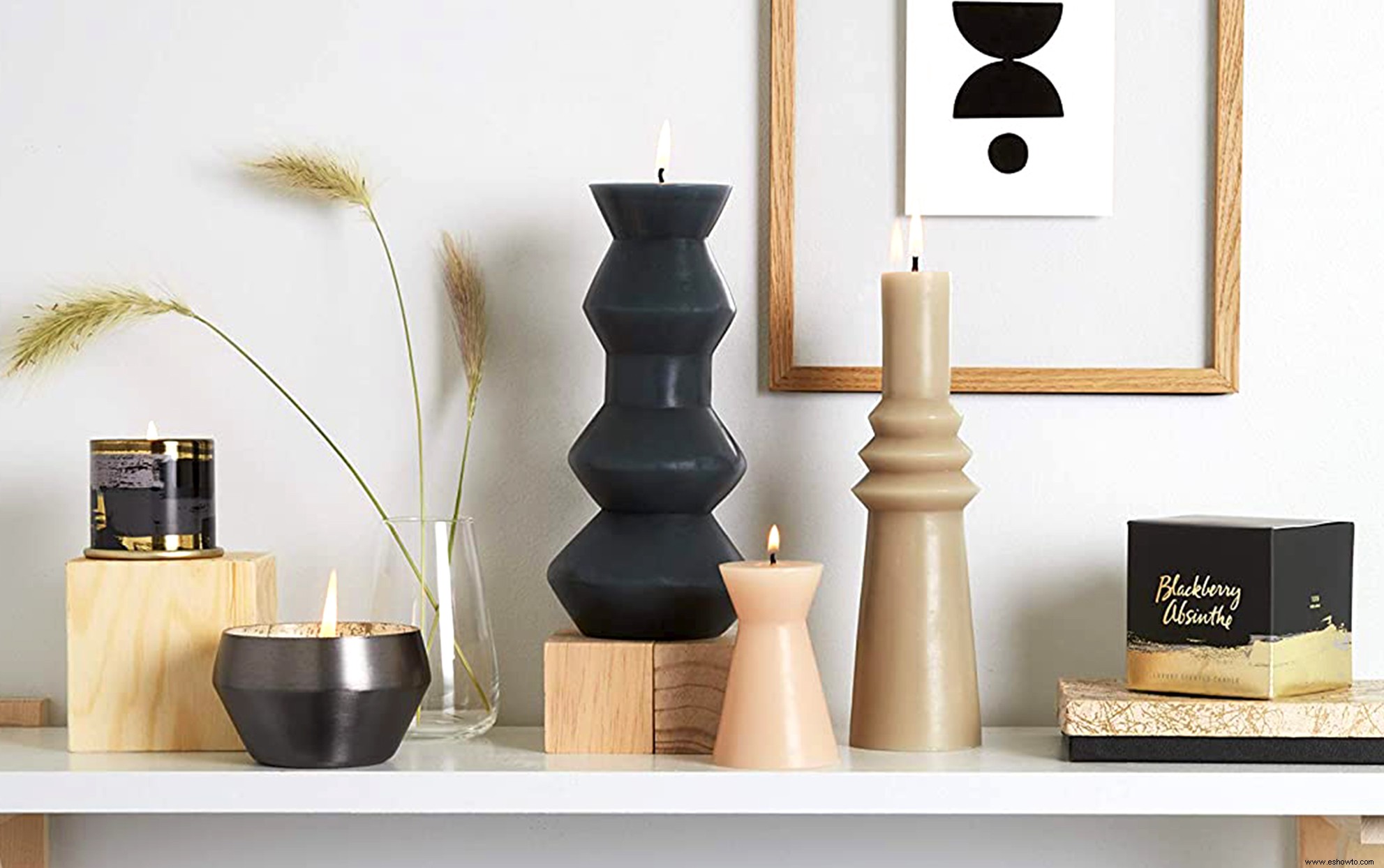 Las velas esculturales agregan un toque contemporáneo a este clásico accesorio para el hogar 