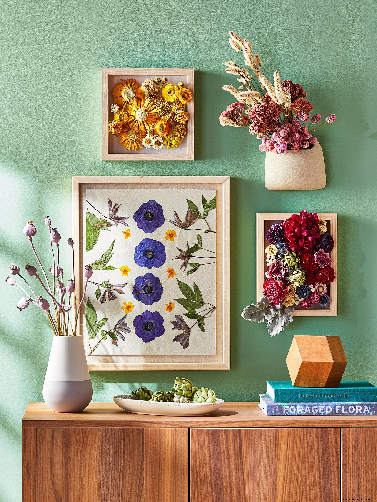 Cómo hacer arte de caja de sombras de flores secas 