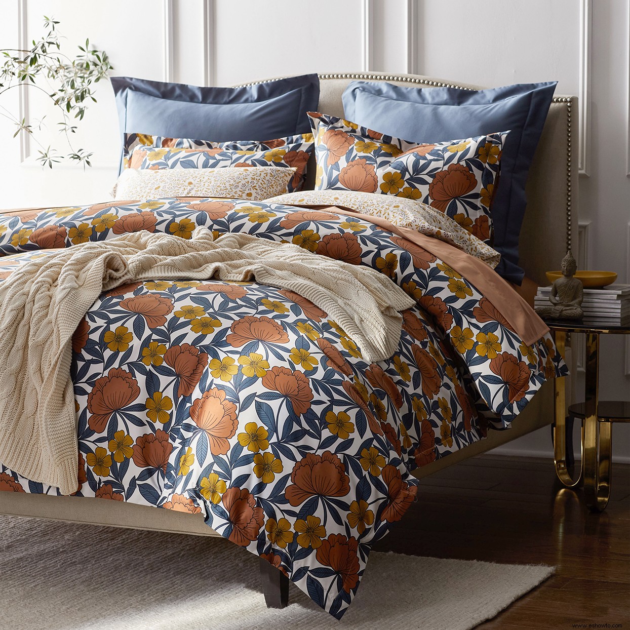 Esta nueva colección de ropa de cama es una forma magnífica de añadir color otoñal a tu dormitorio 