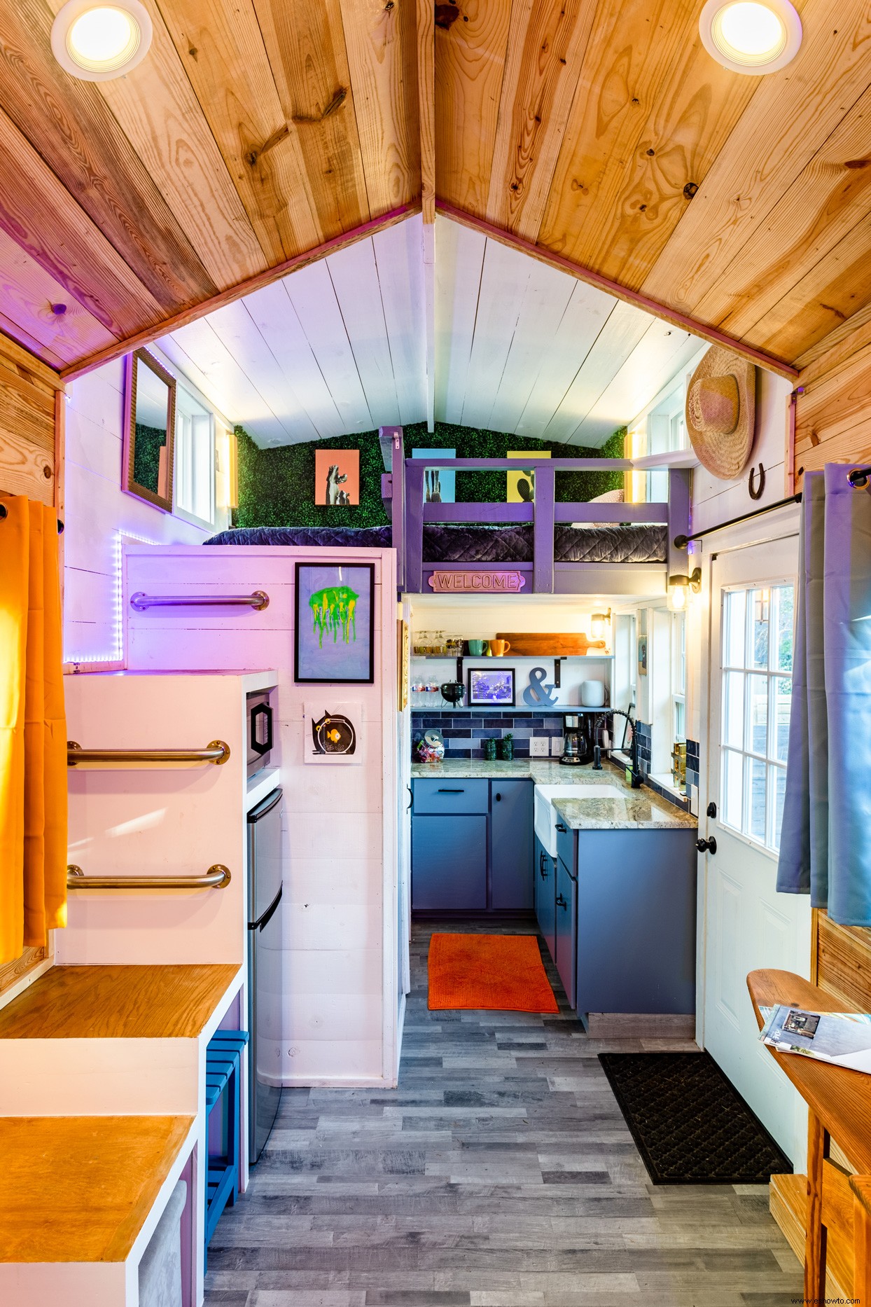 Esta pequeña casa excéntrica de 199 pies cuadrados está llena del encanto de una granja moderna 
