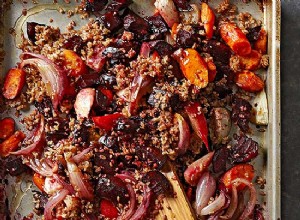 Bulgur asado al horno y verduras de raíz 