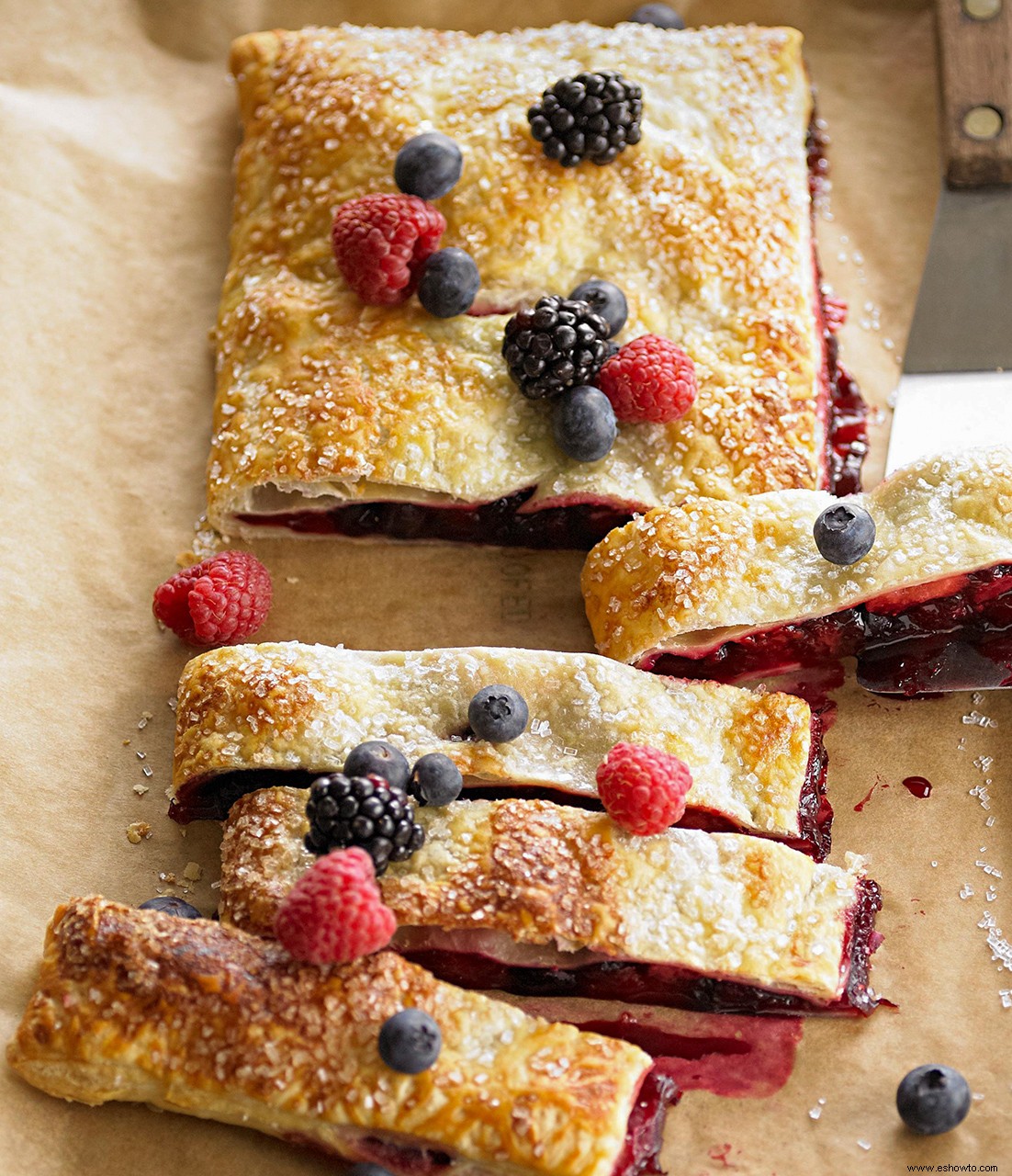 Pastel de losa de bayas 