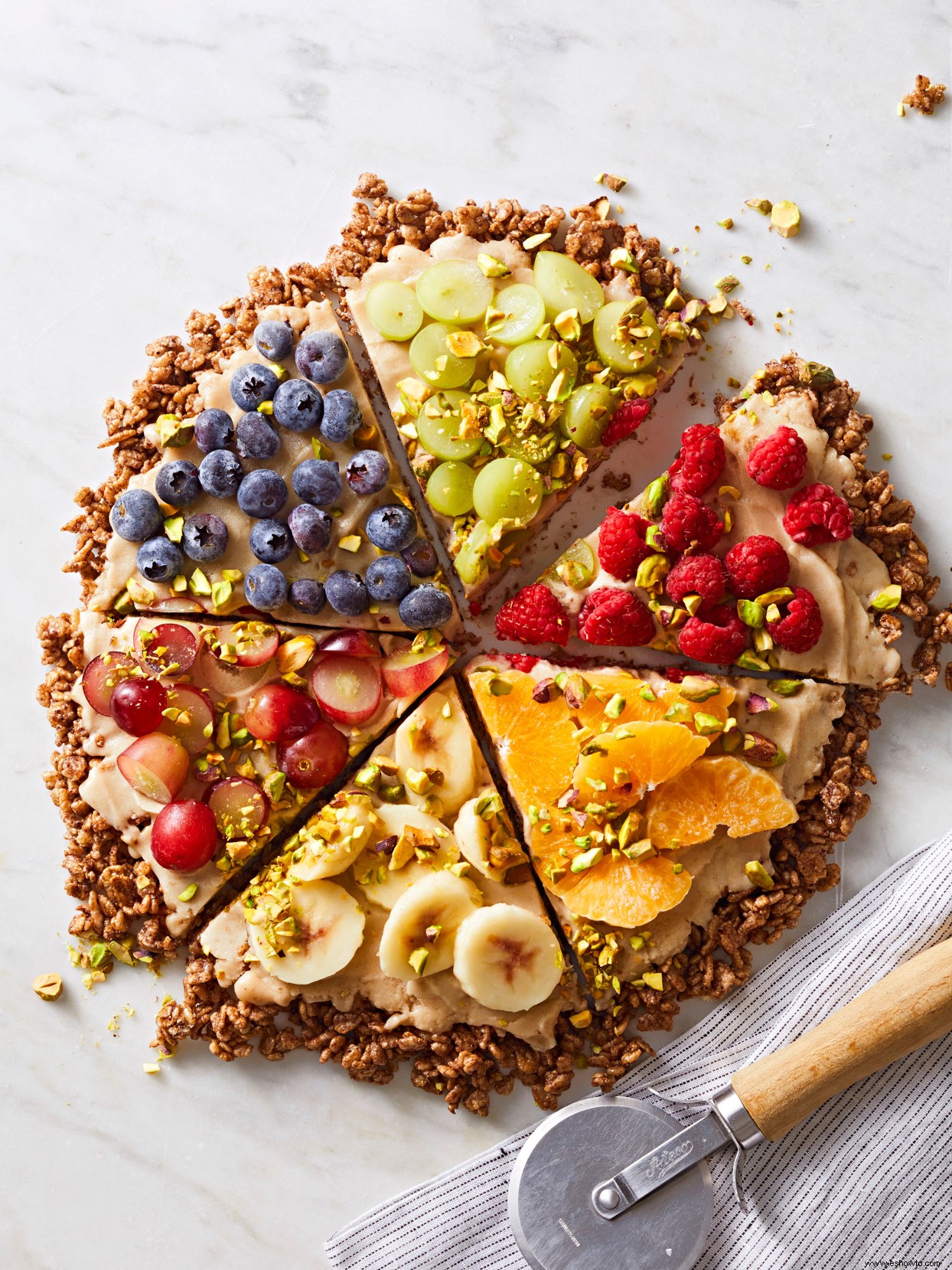 Pizza de Postre con Helado de Plátano 