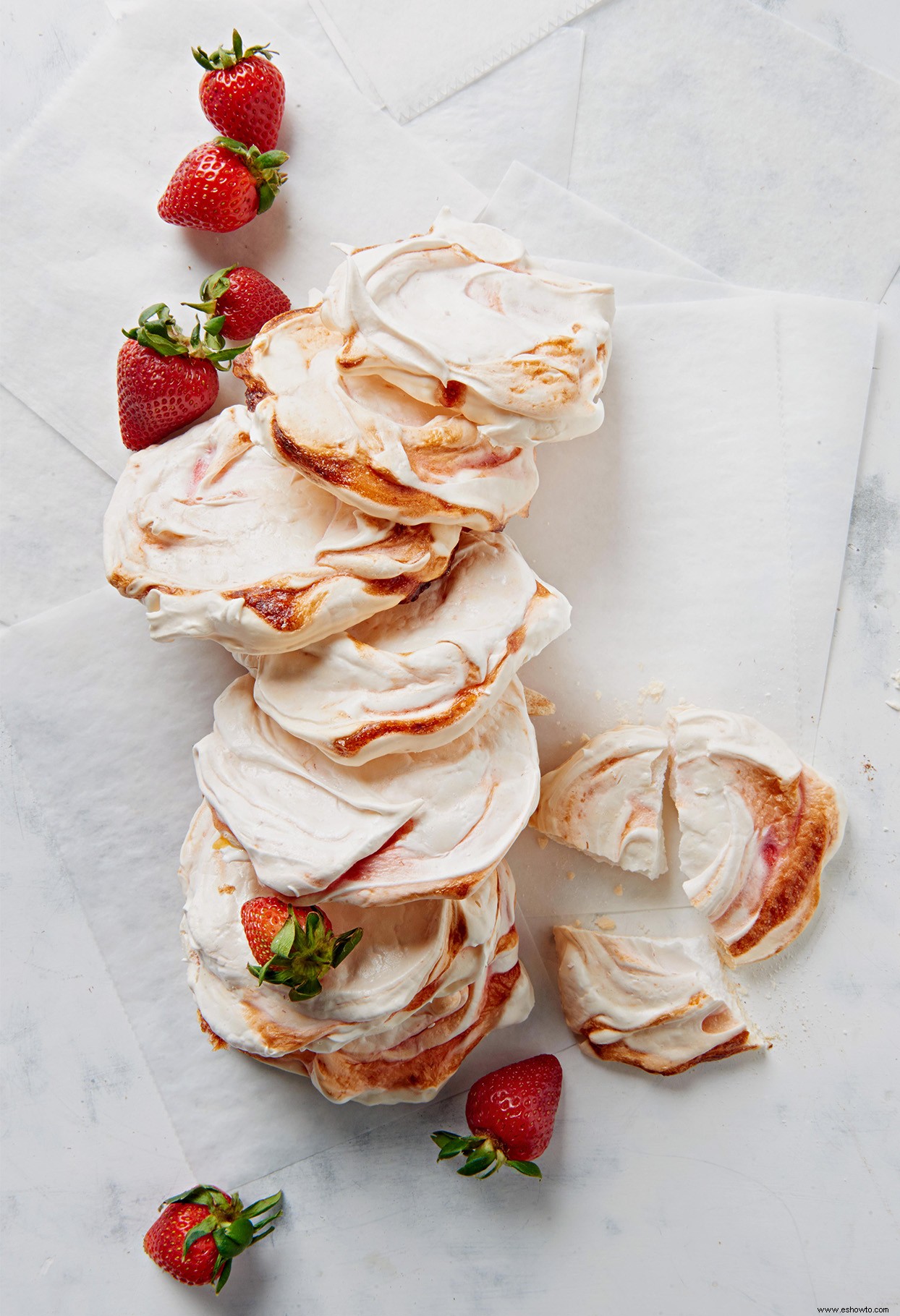 Galletas De Merengue De Fresa 