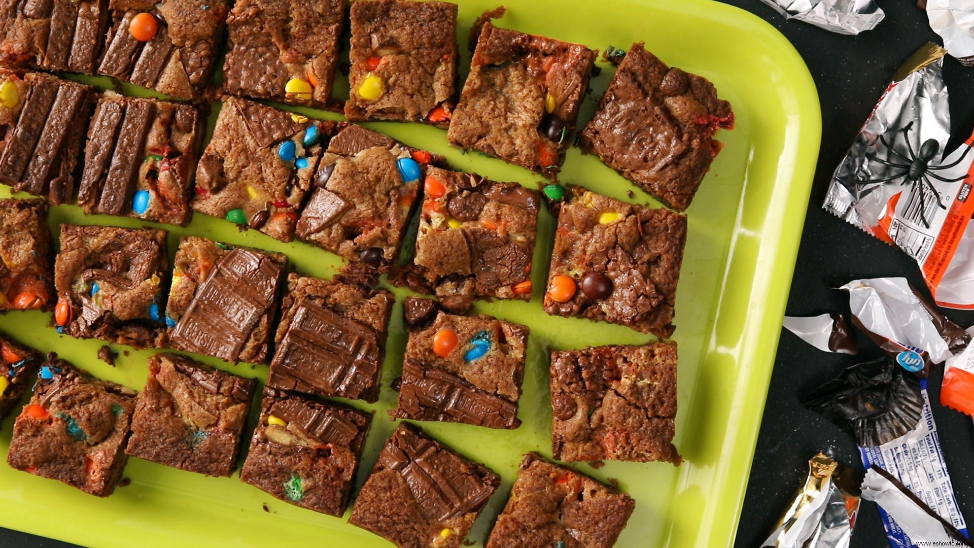 Barras de galletas de caramelo sobrantes de Halloween 