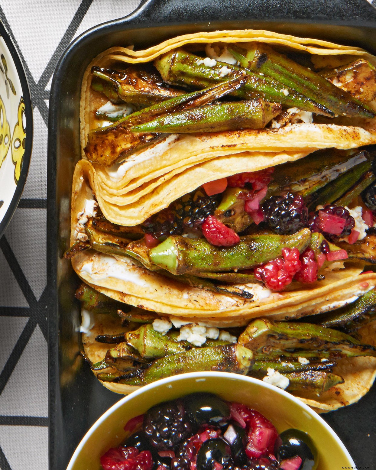 Tacos De Okra A La Parrilla 